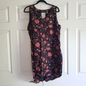 XL Old Navy Black Fall Floral Tunic Dress